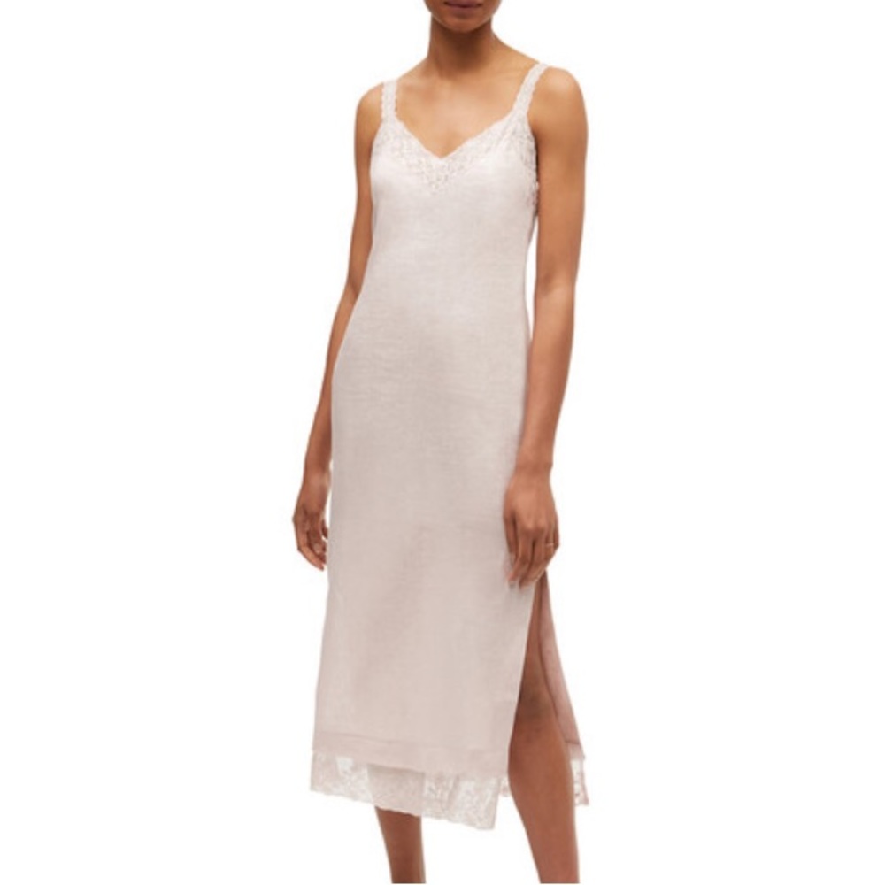 RHODE Vineeta Dress - 100% linen, color petal, size XS NWT (has defect)
